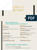 UNIT 1-2 Review: Vii - Viii Levels