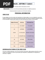 Inglés - Séptimo 7º Guide 8: Personal Information