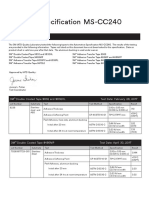 Chrysler Specification MS-CC240-Annual Test Data