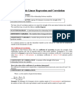 Linear Regression and Correlation