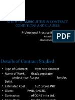 Study of Ambiguities in Contract Conditions and Clauses