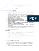 Procedimiento de Encendido y Apagado de Equipos de Ambas Plantas