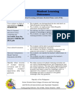 Student Learning Outcomes: Lesson 1