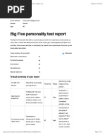 Personality Test Result