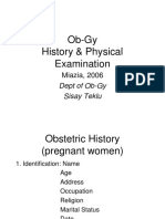 Ob-Gy History & Physical Examination: Miazia, 2006