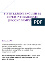 Fifth Lesson English B2 Upper Intermediate (Second Semester)