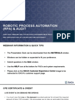 Robotic Process Automation and Audit