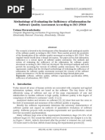 Methodology of Evaluating The Sufficiency of Information For Software Quality Assessment According To ISO 25010