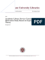 Florida State University Libraries: Academic Library Service Consumer (User) Motivation Study Based On Expectancy Theory