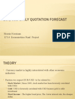 Eur/Usd Daily Quotation Forecast: Hosein Nooriaan E714 Econometrics Final Project