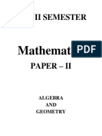 B.sc. II Sem, Mathematics - Paper - II - Unit IV & Unit - V