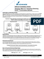 Additional Installation Notes Mark 7 0-10V Dimming, Mark 10 Powerline Dimming and ROVR Controllable Ballasts