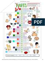 Ejercicio de Body Parts - Crossword