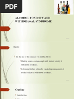 Alcohol Toxicity and Withdrawal Syndrome