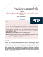 Participación Indígena en El Proceso de Independencia Desde Lostextos Escolares