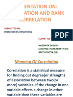 Presentation On: Correlation and Rank Correlation: Submitted To