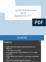 Hydrology and Water Resources 720128 September 22, 2017