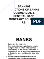 Banking Functions of Banks Commercial & Central Bank Monetary Policy of RBI