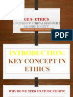 Ge 8-Ethics: Principles of Ethical Behavior in Modern Society