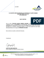 El Suscrito Director Regional de Gestión Del Talento Humano Aseo Del Norte S.A.S E.S.P NIT: 824.003.418-8