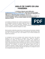 Hacer Trabajo de Campo en Una Pandemia