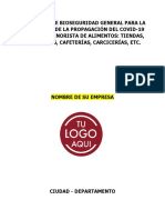 Protocolo General Comercio Minorista de Alimentos (Tiendas, Panaderías, Cafeterías, Carnicerías, Etc