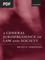 Oxford Socio Legal Studies Brian Tamanaha A General Jurisprudence of Law and Society Oxford Univers