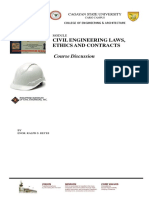 Civil Engineering Laws, Ethics and Contracts: Course Discussion