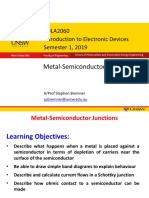 Metal-Semiconductor Junctions: SOLA2060 Introduction To Electronic Devices Semester 1, 2019