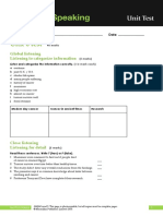 Unit 6 Test: Global Listening Listening To Categorize Information