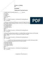 Chapter 11 Operating Exposure Multiple Choice and True/False Questions 11.1 Trident Corporation: A Multinational's Operating Exposure