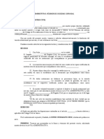 Demanda de Divorcio Administrativo - Régimen de Sociedad Conyugal