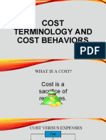 Cost Terminology and Cost Behaviors