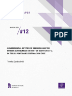 Governmental Entities of Abkhazia and The Former Autonomous District of South Ossetia in Tbilisi: Power and Legitimacy in Exile