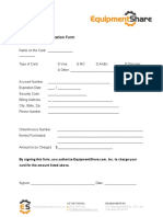 Credit Card Authorization Form