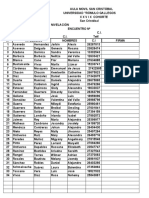 Lista de Secciones Xxix