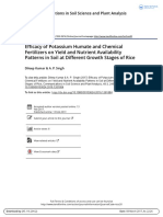 Efficacyof Potassium Humateand Chemical Fertilizerson Yieldand Nutrient Availability Patternsin Soilat Different Growth Stagesof Rice 1