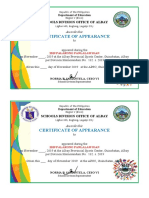 Certificate of Appearance: Schools Division Office of Albay