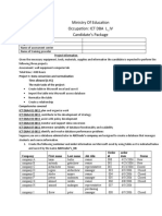 Ministry of Education Occupation: ICT DBA L - IV Candidate's Package