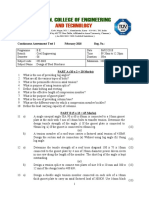 Continuous Assessment Test I: February 2018 Reg. No.