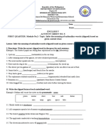 English V Activity Sheet No. 5 FIRST QUARTER: Module No.2-Topic: Infer The Meaning of Unfamiliar Words (Clipped) Based On Given Context Clues