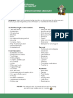 Camping Essentials Checklist: Shelter/Housing/Accommodations Clothing