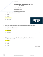 Bioknowledgy Quick Quiz On Introduction To Cells (1.1) : (21 Marks)