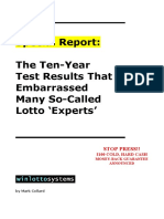 Special Report: The Ten-Year Test Results That Embarrassed Many So-Called Lotto Experts'