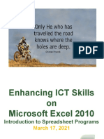 Enhancing Ict Skills On MS Excel