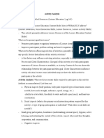 Activity Analysis Name of Activity 1: Scrambled Resources (Leisure Education 2 pg.345)