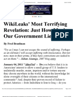 WikiLeaks' Most Terrifying Revelation - Just How Much Our Government Lies To Us - Information Clearing House - ICH