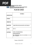 Tutoría I. (001) Plan de Curso. MEAD