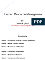 Human Resource Management: by Deribe A. (PHD)