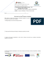 Ficha de Trabalho Nº1 Limpeza e Desinfeção